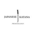 Weapon katana or ninja vintage icon minimalist vector logo illustration design