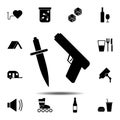 Weapon, knife, gun icon. Simple glyph, flat vector element of universal icons set for UI and UX, website or mobile application Royalty Free Stock Photo