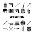 Weapon Military Army Equipment Icons Set Vector Royalty Free Stock Photo