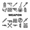 Weapon Military Army Equipment Icons Set Vector Royalty Free Stock Photo