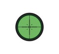 Weapon night sight icon. Sniper rifle optical scope illustration symbol. Sign lens vector
