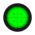 Weapon night sight, sniper rifle optical scope. Hunting gun viewfinder with crosshair. Aim, shooting mark symbol Royalty Free Stock Photo