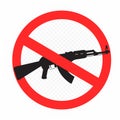 Weapon prohibition sign white background