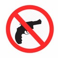 Weapon prohibition sign white background