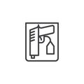 Weapon proof evidence line icon