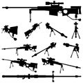 weapon silhouette set Royalty Free Stock Photo