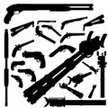 Weapon silhouette set Royalty Free Stock Photo