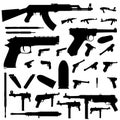 Weapon silhouette set Royalty Free Stock Photo