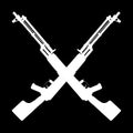 Weapon - Silhouette two crossed assault rifle