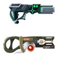 Weapon vector space gun blaster laser gun with futuristic handgun and fantastic raygun of aliens in space illustration Royalty Free Stock Photo