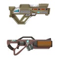 Weapon vector space gun blaster laser gun with futuristic handgun and fantastic raygun of aliens in space illustration Royalty Free Stock Photo