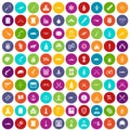 100 weapons icons set color