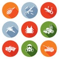 Weapons Icons Set. Vector Illustration.