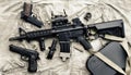 Weapons and military equipment for army, Assault rifle gun M4A1 Royalty Free Stock Photo