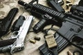 Weapons and military equipment for army, Assault rifle gun M4A1 Royalty Free Stock Photo