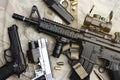 Weapons and military equipment for army, Assault rifle gun M4A1 Royalty Free Stock Photo