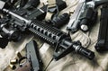 Weapons and military equipment for army, Assault rifle gun M4A1 Royalty Free Stock Photo