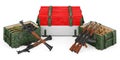 Weapons, military supplies in Indonesia, Monaco, Principality of Monaco, concept. 3D rendering