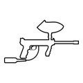 Weapons for paintball icon black color illustration flat style simple image