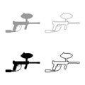 Weapons for paintball icon set grey black color Royalty Free Stock Photo