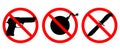 Weapons are prohibited icons set Royalty Free Stock Photo