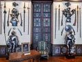 the weapons room at cheverny castle, loire valley in france 