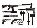 Weapons - silhouette Royalty Free Stock Photo
