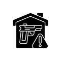 Weapons storage black glyph icon Royalty Free Stock Photo