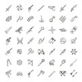 Weapons vector icons set, Arms solid symbol