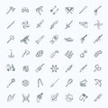 Weapons vector icons set, Arms solid symbol