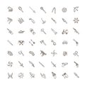 Weapons vector icons set, cold steel arms