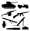 Weapons Of War Isolated Silhouette
