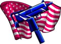 weapont Uzi with ameican flag vector illustration