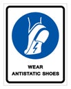 Wear Anti Static Shoes Symbol Sign ,Vector Illustration, Isolate On White Background Label. EPS10