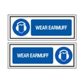 Wear Earmuff Symbol Sign, Vector Illustration, Isolate On White Background, Label ,Icon