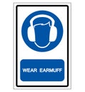 Wear Earmuff Symbol Sign,Vector Illustration, Isolated On White Background Label. EPS10