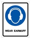 Wear Earmuff Symbol Sign,Vector Illustration, Isolated On White Background Label. EPS10