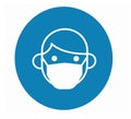 Wear face mask, mandatory safety sign Royalty Free Stock Photo