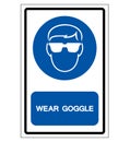 Wear Goggle Symbol Sign ,Vector Illustration, Isolate On White Background Label. EPS10 Royalty Free Stock Photo