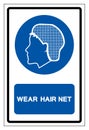 Wear Hair Net Symbol Sign, Vector Illustration, Isolate On White Background Label. EPS10