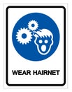 Wear Hairnet Symbol Sign, Vector Illustration, Isolate On White Background Label .EPS10