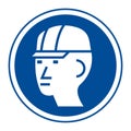 Wear Hard Hat Sign Isolate On White Background