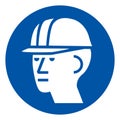 Wear Hard Hat Symbol Sign ,Vector Illustration, Isolate On White Background Label. EPS10