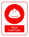 Wear hard hats vector sign