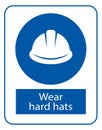 Wear hard hats, work safety sign