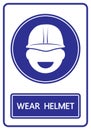 Wear helmet sign and symbol