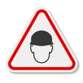 Wear helmet Sign symbol Isolate On White Background,Vector Illustration EPS.10