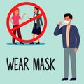 wear mask covid19 prevention campaign with people dont use masks