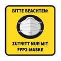 wear N95 FFP2 mask sign in German