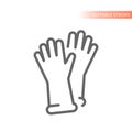 Wear protective gloves line vector icon